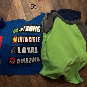 Blue and Green Graphic T-Shirts